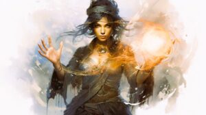a female sorcerer casting